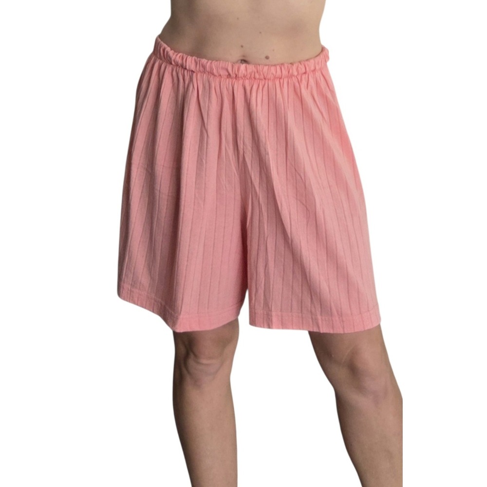 VTG 90s Victoria's Secret Gold Label Pink Lounge Shorts Sz L Soft Ribbed Long Pj